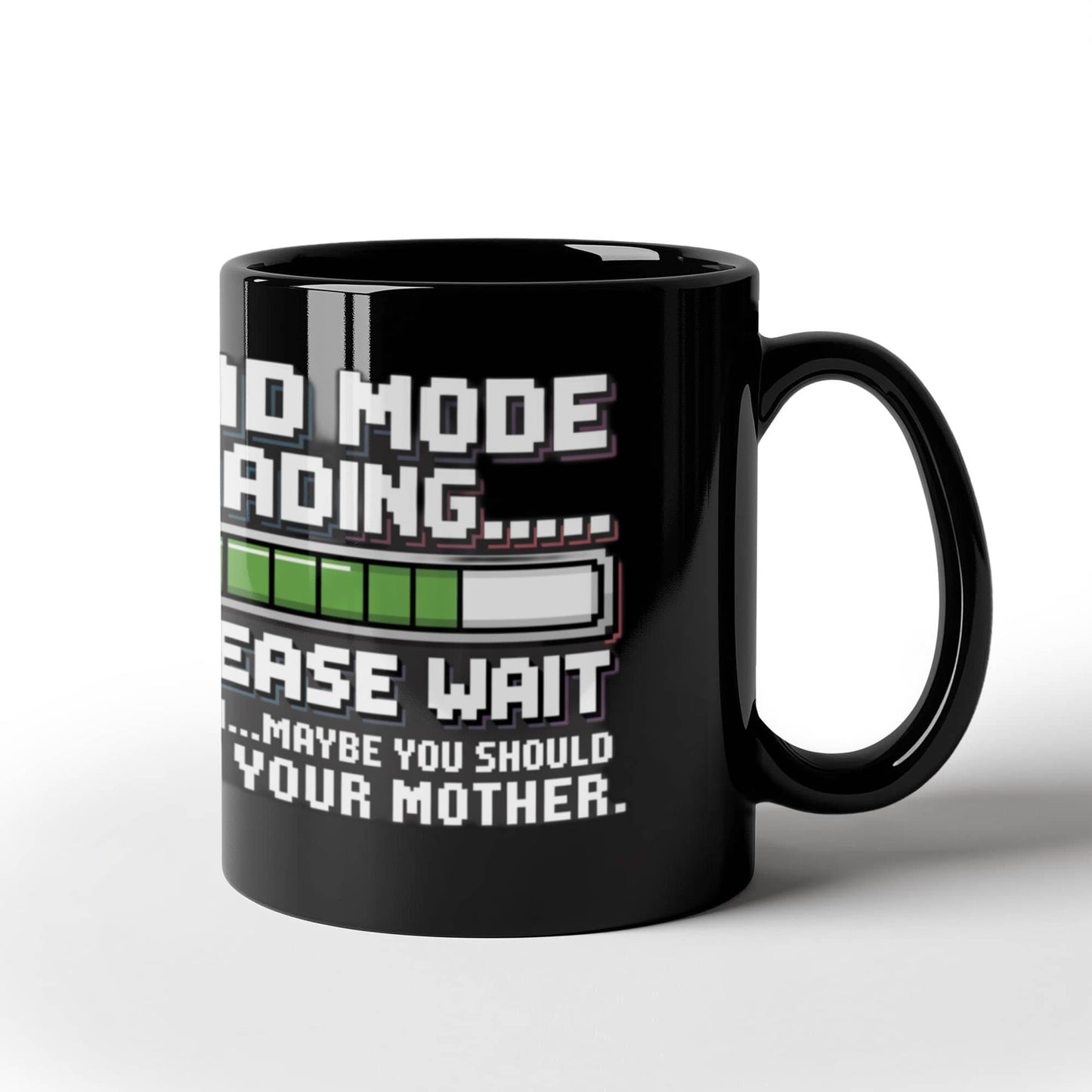 "Dad Mode Loading... Please Wait" Black Coffee Mug